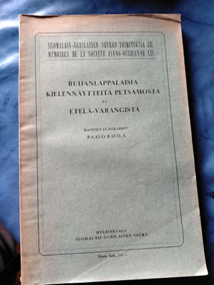 ruijanlappalaisia kielinäytteitä petsamosta ja etelä varang