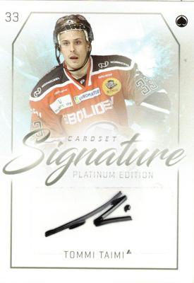 2018-19 Cardset TOMMI TAIMI Ässät signature nimmari
