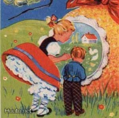 LAPSET / Lapset katsovat isoa pääsiäismunaa. 1940-l.