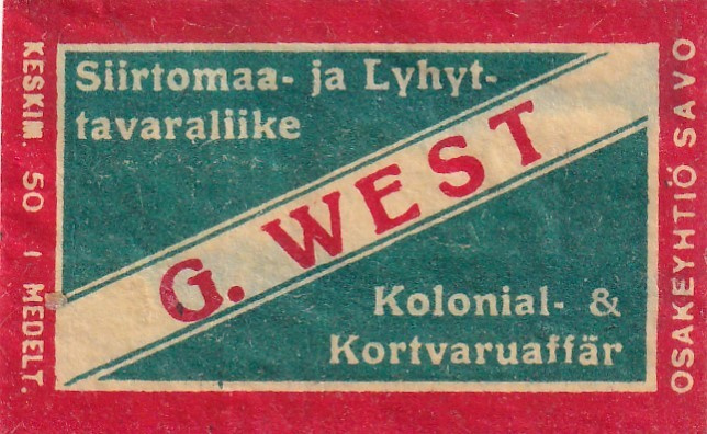 G. West, Siirtomaa- ja lyhyttavaraliike   4/1