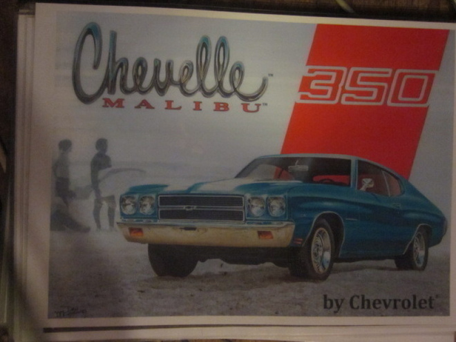 Poster Chevrolet Chevelle Malibu 350. Koko A4