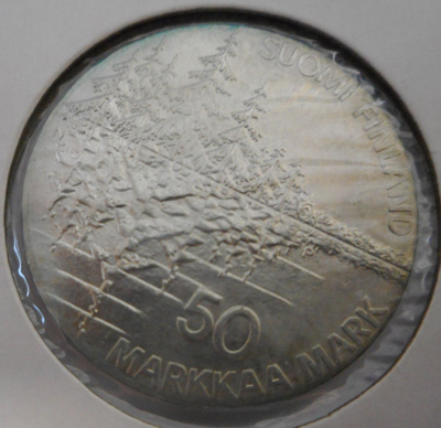1985 50 Markkaa Hopea Kalevala 150v