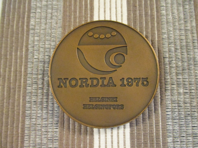 Nordia 1975 Helsinki Helsingfors mitali.