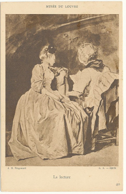 FRAGONARD - "Oppitunti" - kulk. 1920