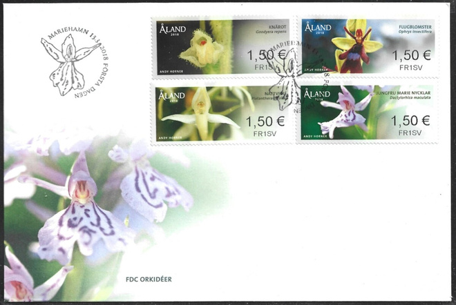 FDC Åland 2018 Orkideoita FRAMA  sarja LaPe ATM Å 30