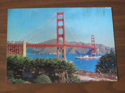Golden Gate Bridge, San Francisco 1970-luku 3-D kortti