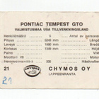 Purkkakuva Chymos n:o 21 PONTIAC TEMPEST GTO - pikkukuva 2