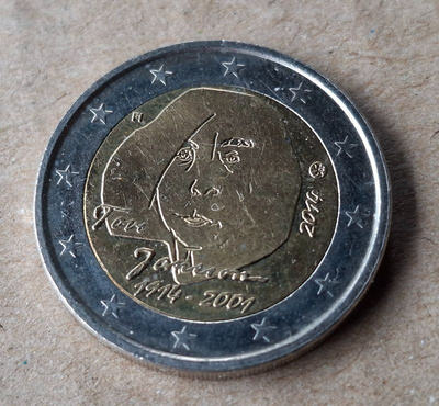 Tove Jansson 2 € erikoiseuro 2014 muumit pikku myy haisuli
