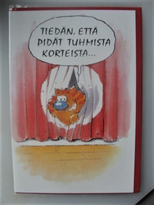 2-osainen kortti- tiedän että pidät tuhmista korteista