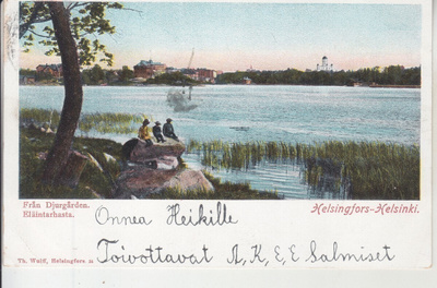 helsinki eläintarhasta vanha kortti.