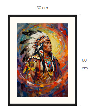 Uusi uniikki Intiaanipäällikkö art print taulu 60 cm x 80 cm