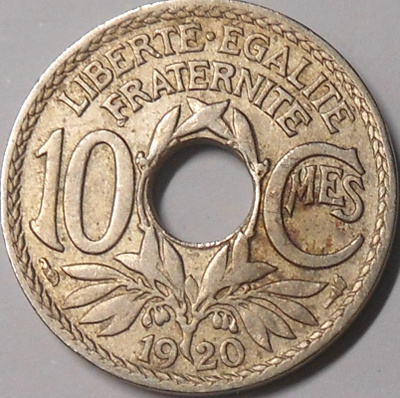 France.10 centimes 1920.