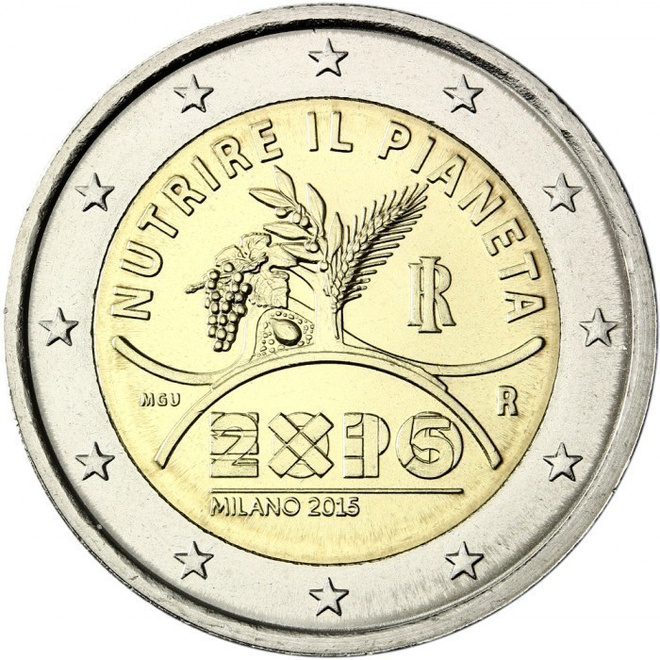 ** ITALIA 2€ 2015 Milan Expo pillerissä **