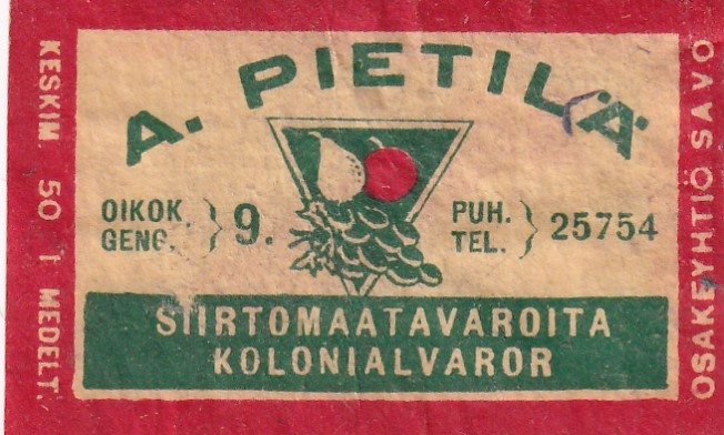 A. Pietilä, Oikok. 9 , Osakeyhtiö Savo    b585