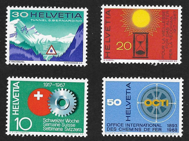Sveitsi - Vuositapahtumia II 1967 (Mic. 858-861) ** sarja