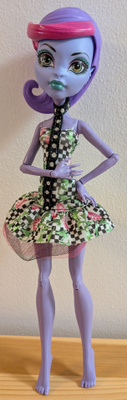 Monster High-nukke, vanhempi, violetti.