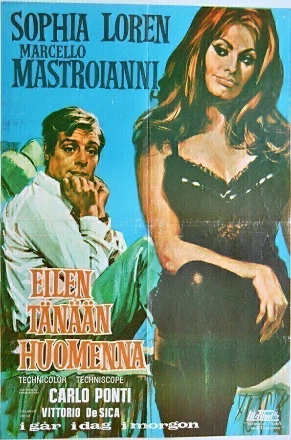 Elokuvajuliste: Eilen tänään huomenna (Sophia Loren)