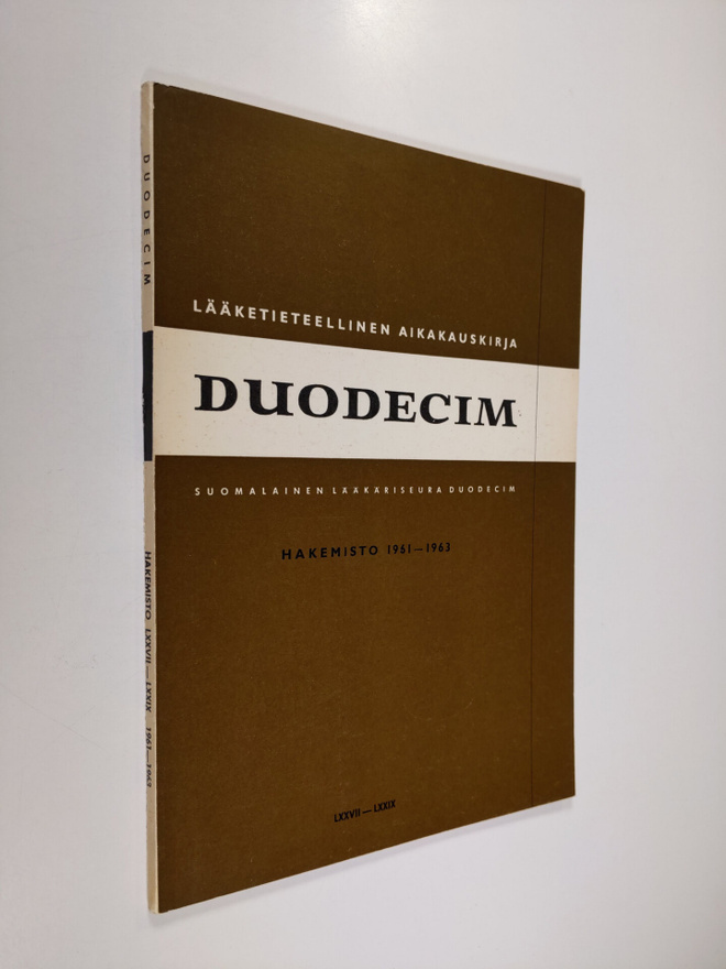 Duodecim lääketieteellinen aikakauskirja - hakemisto 1961...
