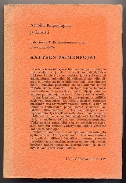 Lassinpelto, Lauri: Aatteen paimenpojat (Libristik., 1960)