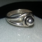 Vintage desing E.granit hopea sormus 916H N7 made in Finland - pikkukuva 1