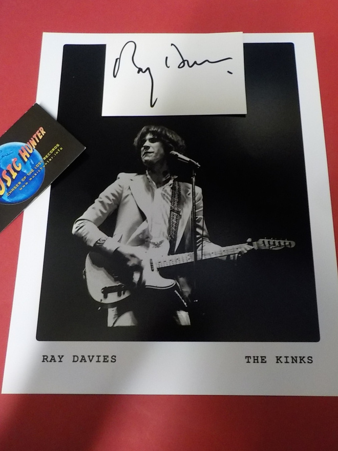 RAY DAVIES [THE KINKS] NIMIKIRJOITUS + B/W KUVA