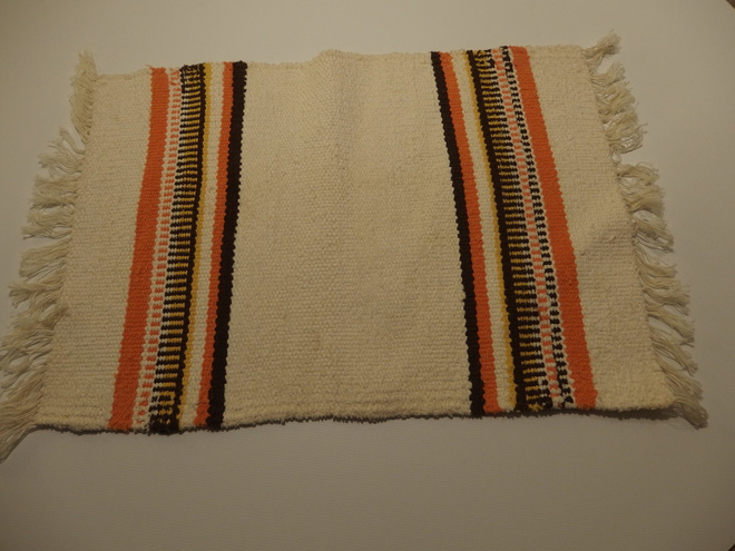Kaunis vintage poppanaliina Hand made. Oranssi, ruskea ym.