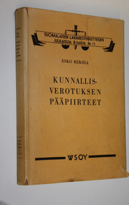 Esko Rekola : Kunnallisverotuksen pääpiirteet