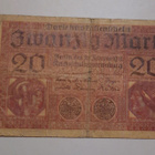 Saksa 20mark Lainarahastotodistus/Darlehnskassenschein, 1918 - pikkukuva 1