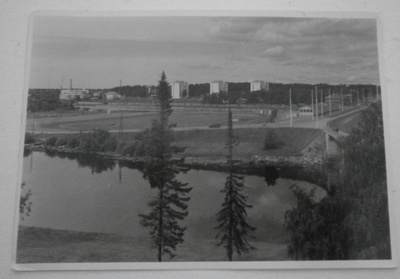 Oulu, Koskikeskusta, vanha mv valokuvapk, p. 1970