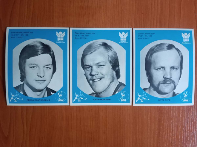 1976-77 Phoenix Roadrunners WHA suomalaiset alk 6€ kpl