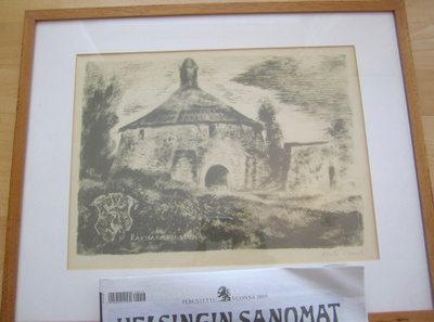 VANHA Litografia Matti Visanti Käkisälmi 1943 KäsinSigneerat
