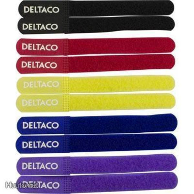 Deltaco Velcro Tarranauhat, 21x180mm, 10kpl, 5 väriä *UUSI*