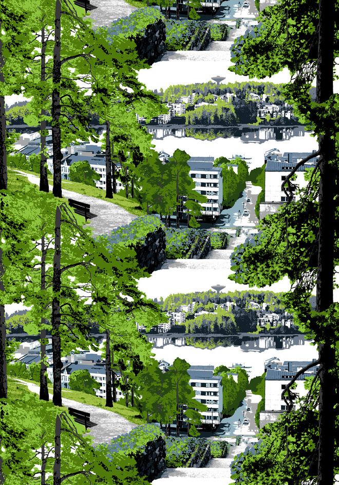 Vallila Jyväsjärvi valmisverhot 140 x 250 cm