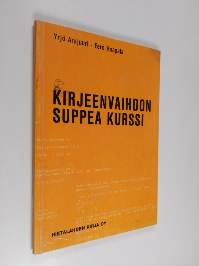 Yrjö Arajuuri : Kirjeenvaihdon suppea kurssi