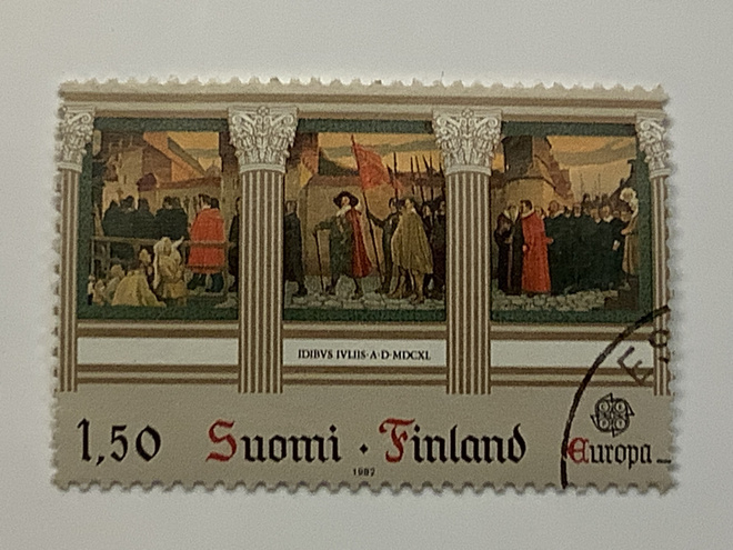 8298 / 1982 Turun akatemia, A.Edelfeltin maalaus o leimattu