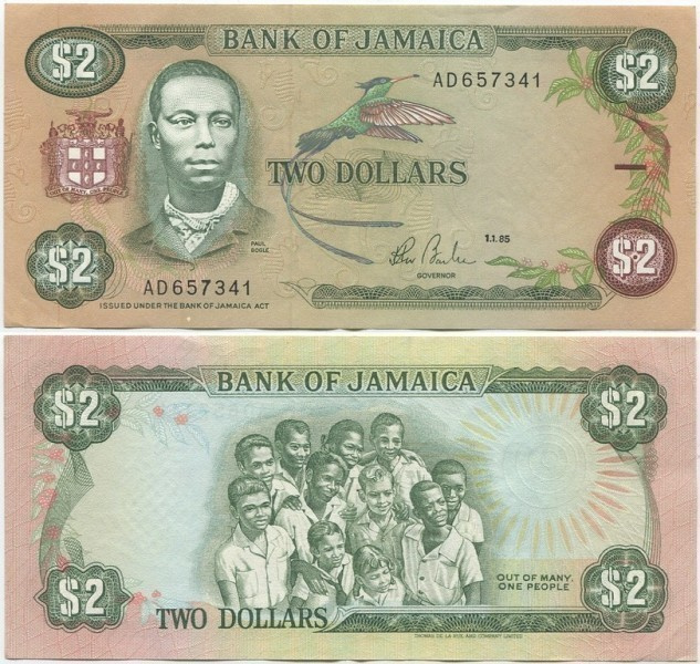 Jamaika Jamaica 2 Dollars 1985 (P-69a) aUNC