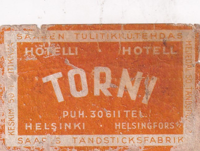 Helsinki, Hotelli TORNI, Saaren Tulitikkutehdas   8/15