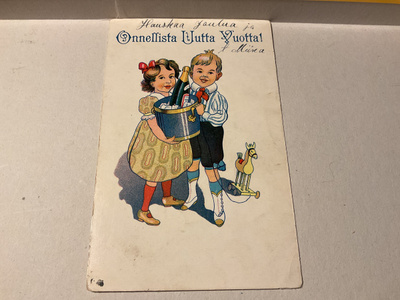 Postikortti Hyvää Uutta Vuotta! 1920-luku