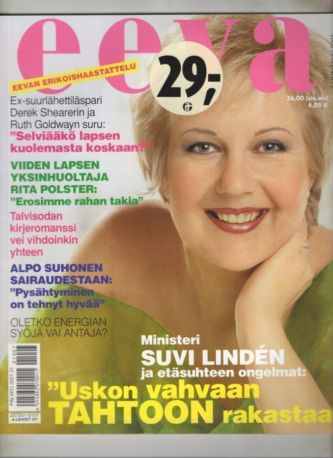 Eeva n:o 7 2001 Suvi. Merja. Alpo. Rita. Maria Peura.