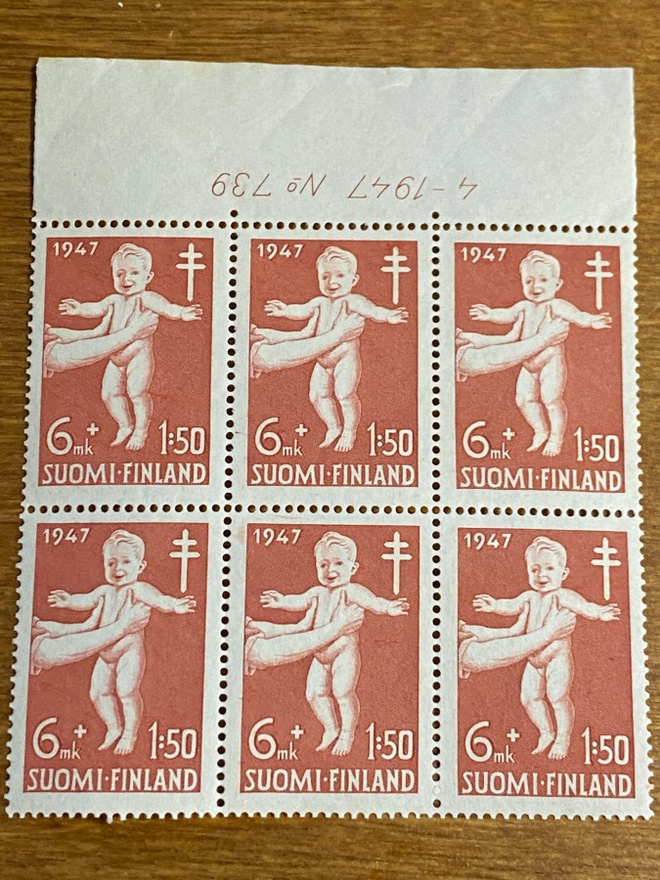 TUB 1947 6MK+1,50MK NUMERO KUUSILO**