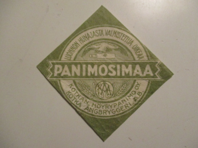 JUOMA ETIKETTI - PANIMOSIMAA KOTKAN HÖYRYPANIMO O.Y  (AB1)