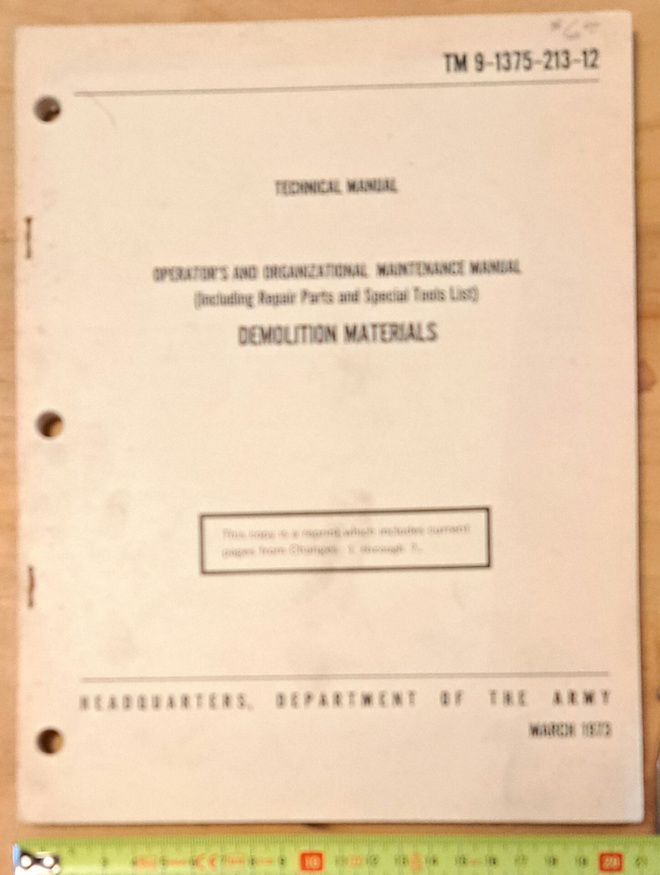 US ARMY DEMOLITION MATERIALS