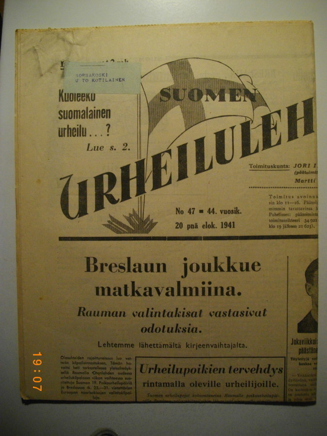 Suomen Urheilulehti Nro 47/1941 (15.3)