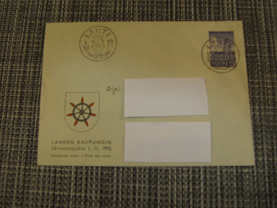 FDC Lahti 1.11.1955 Lahti 50 vuotta.