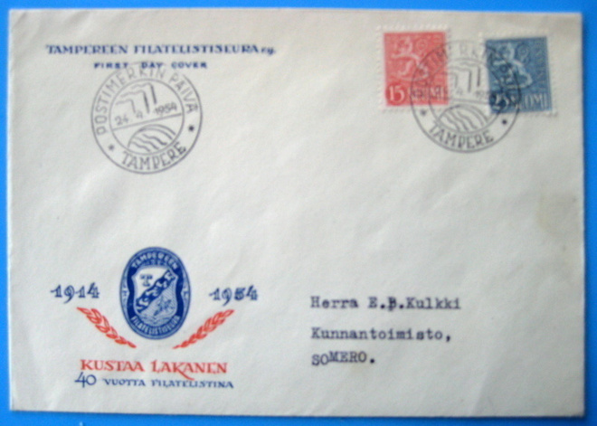 FDC 24.4.1954 15 ja 25 mk yl.merkit (58)