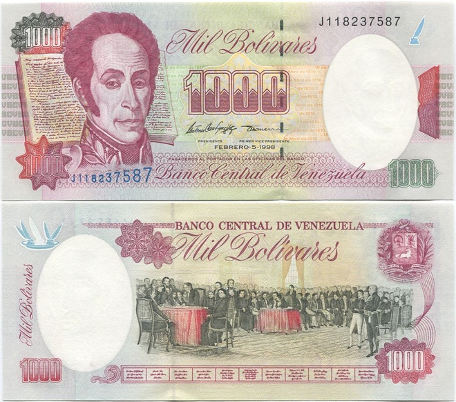 Venezuela 1000 Bolivares 1998 (P-76c) UNC