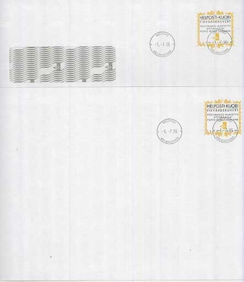 1996 helposti-kuoret FDC (ikkuna- ja ikkunaton kuori)