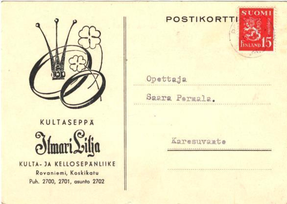 FIRMAKORTTI ROVANIEMI-KARESUVANTO ILMARI LILJA