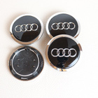 Audi vannekeskiöt – Kromireunus, Kromi-Musta – 69mm (4kpl - pikkukuva 1
