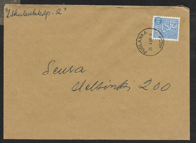 Postilähetys - Yl.m. 0,40 (LAPE 618) Puolanka 25.4.68